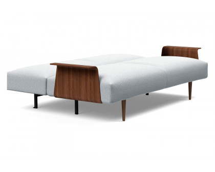 Innovation Living Frode Dark Styletto Sofa Bed Walnut Arms - 583 Argus Gray