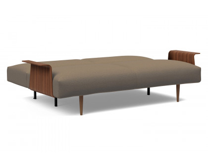 Innovation Living Frode Dark Styletto Sofa Bed Walnut Arms - 585 Argus Brown