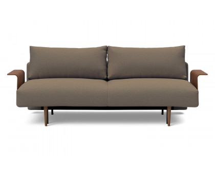 Innovation Living Frode Dark Styletto Sofa Bed Walnut Arms - 585 Argus Brown