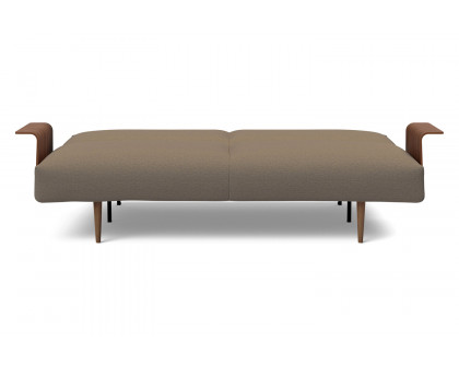 Innovation Living Frode Dark Styletto Sofa Bed Walnut Arms - 585 Argus Brown