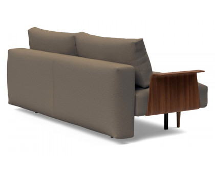 Innovation Living Frode Dark Styletto Sofa Bed Walnut Arms - 585 Argus Brown