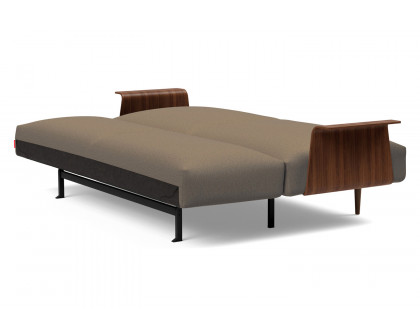 Innovation Living Frode Dark Styletto Sofa Bed Walnut Arms - 585 Argus Brown