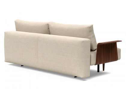 Innovation Living Frode Dark Styletto Sofa Bed Walnut Arms - 586 Phobos Latte