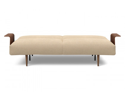 Innovation Living Frode Dark Styletto Sofa Bed Walnut Arms - 587 Phobos Mocha