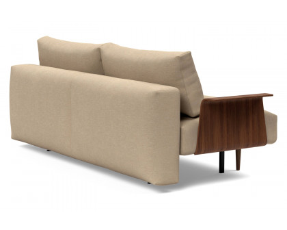 Innovation Living Frode Dark Styletto Sofa Bed Walnut Arms - 587 Phobos Mocha