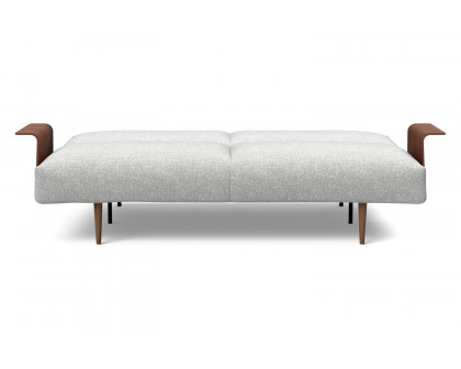 Innovation Living Frode Dark Styletto Sofa Bed Walnut Arms - 590 Micro Check Gray