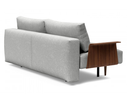 Innovation Living Frode Dark Styletto Sofa Bed Walnut Arms - 590 Micro Check Gray