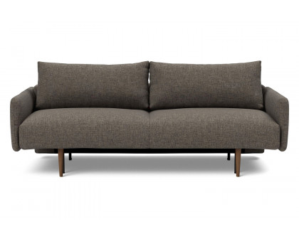 Innovation Living Frode Dark Styletto Sofa Bed Upholstered Arms - 216 Flashtex Dark Gray