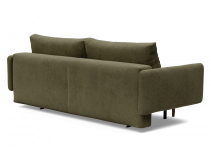 Innovation Living Frode Dark Styletto Sofa Bed Upholstered Arms - 316 Cordufine Pine Green