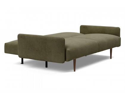 Innovation Living Frode Dark Styletto Sofa Bed Upholstered Arms - 316 Cordufine Pine Green