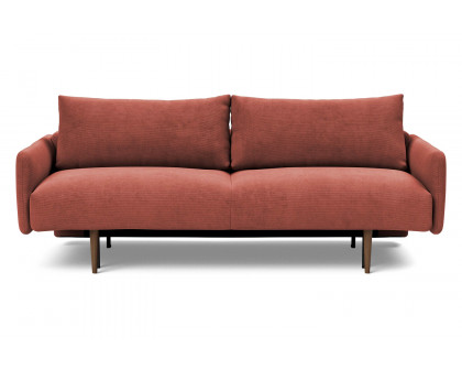 Innovation Living Frode Dark Styletto Sofa Bed Upholstered Arms - 317 Cordufine Rust