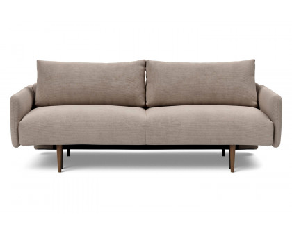 Innovation Living Frode Dark Styletto Sofa Bed Upholstered Arms - 318 Cordufine Beige