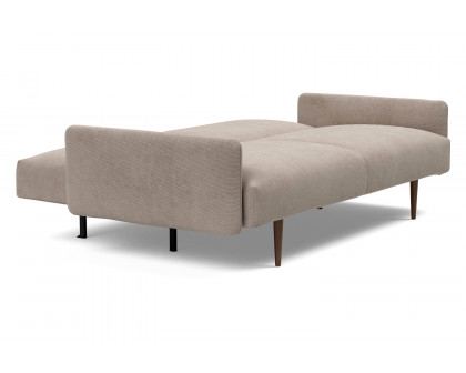 Innovation Living Frode Dark Styletto Sofa Bed Upholstered Arms - 318 Cordufine Beige