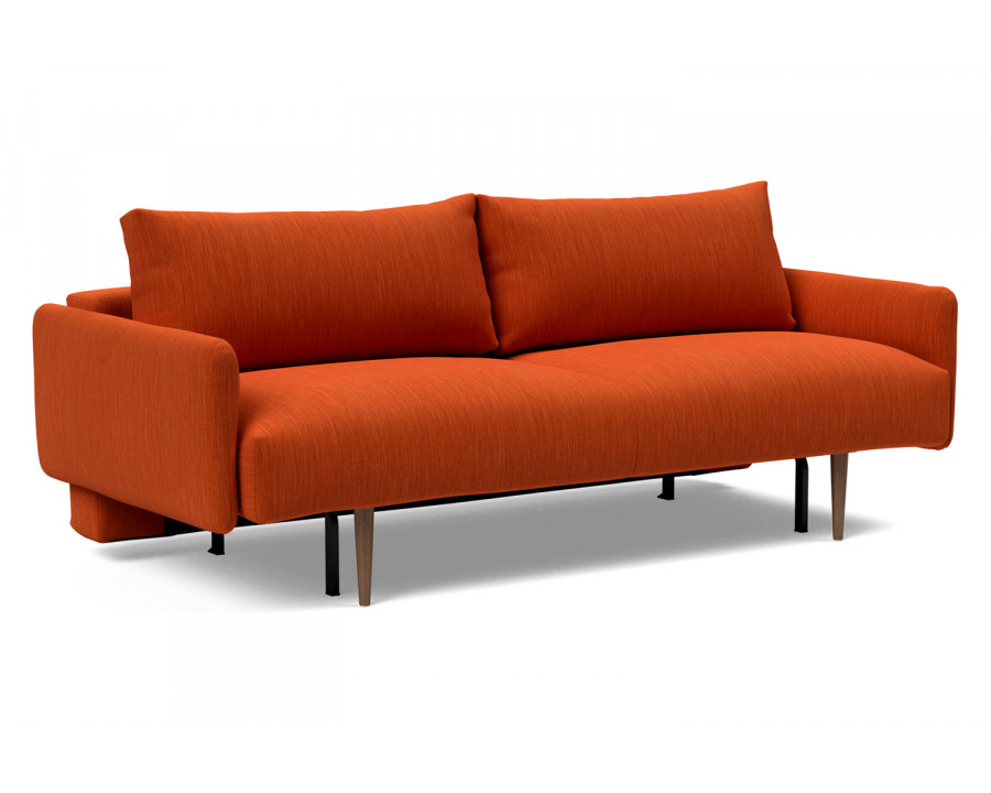 Innovation Living Frode Dark Styletto Sofa Bed Upholstered Arms - 506 Elegance Paprika