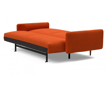 Innovation Living Frode Dark Styletto Sofa Bed Upholstered Arms - 506 Elegance Paprika