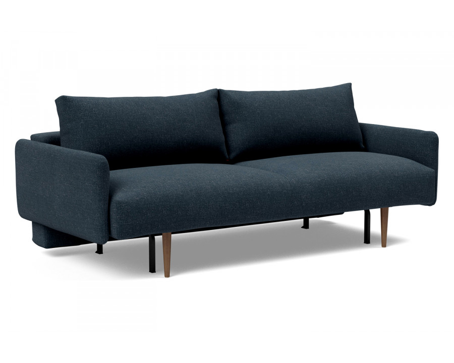 Innovation Living Frode Dark Styletto Sofa Bed Upholstered Arms - 515 Nist Blue