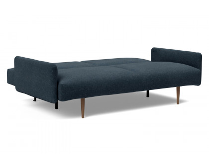 Innovation Living Frode Dark Styletto Sofa Bed Upholstered Arms - 515 Nist Blue