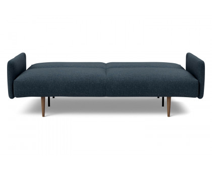 Innovation Living Frode Dark Styletto Sofa Bed Upholstered Arms - 515 Nist Blue