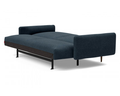 Innovation Living Frode Dark Styletto Sofa Bed Upholstered Arms - 515 Nist Blue