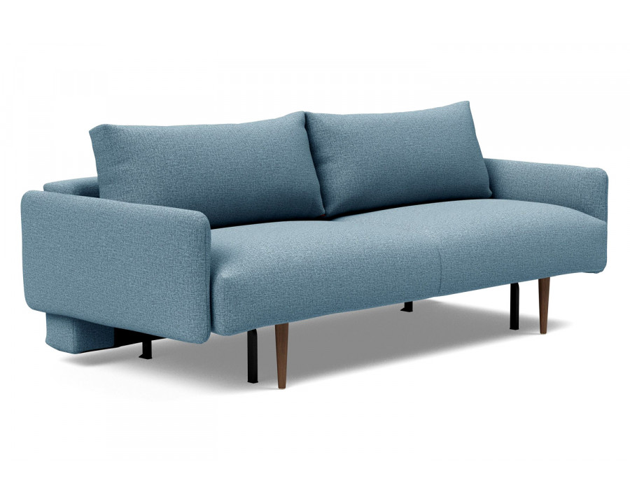 Innovation Living Frode Dark Styletto Sofa Bed Upholstered Arms - 525 Mixed Dance Light Blue