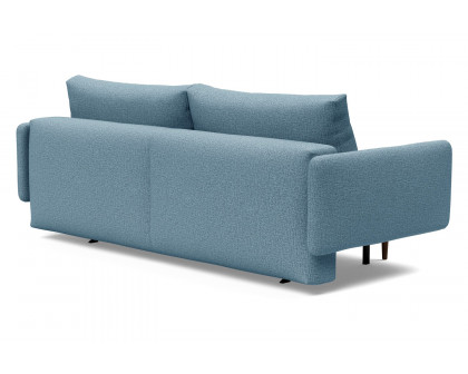 Innovation Living Frode Dark Styletto Sofa Bed Upholstered Arms - 525 Mixed Dance Light Blue