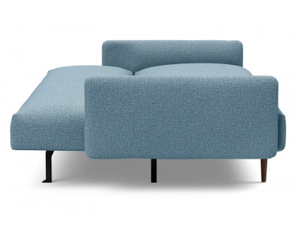 Innovation Living Frode Dark Styletto Sofa Bed Upholstered Arms - 525 Mixed Dance Light Blue