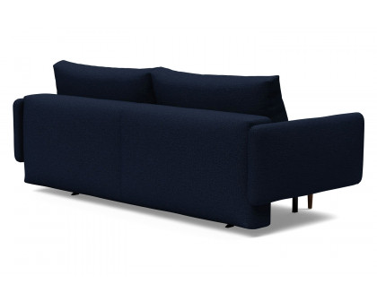 Innovation Living Frode Dark Styletto Sofa Bed Upholstered Arms - 528 Mixed Dance Blue