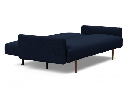 Innovation Living Frode Dark Styletto Sofa Bed Upholstered Arms - 528 Mixed Dance Blue