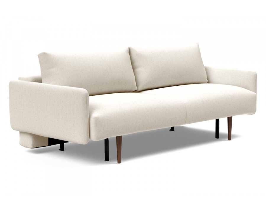 Innovation Living Frode Dark Styletto Sofa Bed Upholstered Arms - 531 Bouclé Off White