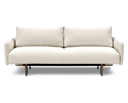 Innovation Living Frode Dark Styletto Sofa Bed Upholstered Arms - 531 Bouclé Off White