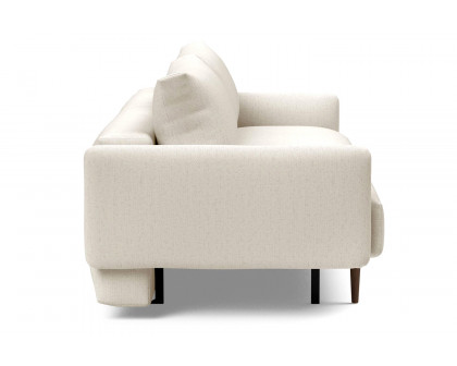 Innovation Living Frode Dark Styletto Sofa Bed Upholstered Arms - 531 Bouclé Off White