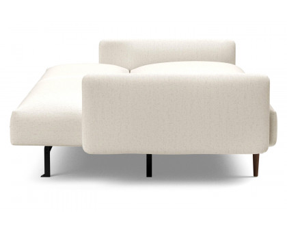 Innovation Living Frode Dark Styletto Sofa Bed Upholstered Arms - 531 Bouclé Off White