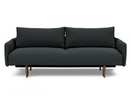 Innovation Living Frode Dark Styletto Sofa Bed Upholstered Arms - 534 Bouclé Black Raven