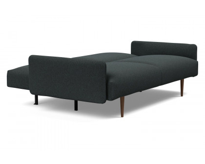 Innovation Living Frode Dark Styletto Sofa Bed Upholstered Arms - 534 Bouclé Black Raven