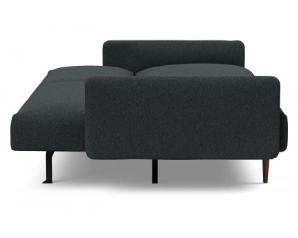 Innovation Living Frode Dark Styletto Sofa Bed Upholstered Arms - 534 Bouclé Black Raven