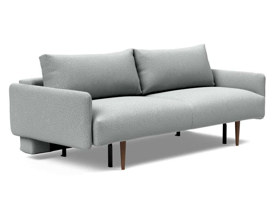 Innovation Living Frode Dark Styletto Sofa Bed Upholstered Arms - 538 Melange Light Gray