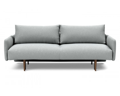 Innovation Living Frode Dark Styletto Sofa Bed Upholstered Arms - 538 Melange Light Gray