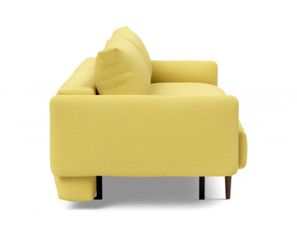 Innovation Living Frode Dark Styletto Sofa Bed Upholstered Arms - 554 Soft Mustard Flower