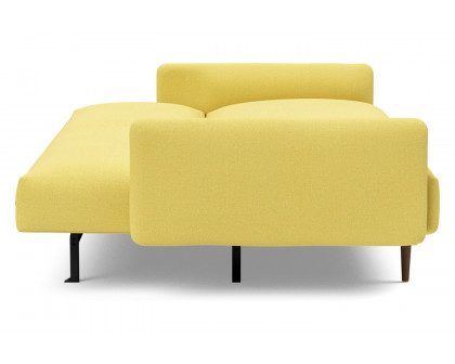 Innovation Living Frode Dark Styletto Sofa Bed Upholstered Arms - 554 Soft Mustard Flower