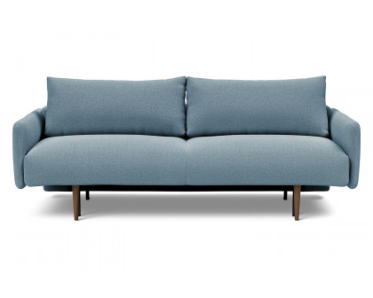 Innovation Living Frode Dark Styletto Sofa Bed Upholstered Arms - 558 Soft Indigo