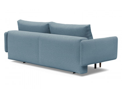 Innovation Living Frode Dark Styletto Sofa Bed Upholstered Arms - 558 Soft Indigo