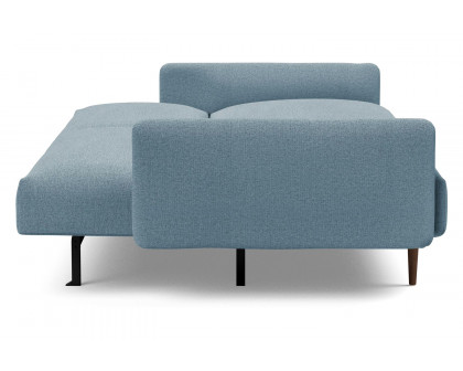 Innovation Living Frode Dark Styletto Sofa Bed Upholstered Arms - 558 Soft Indigo