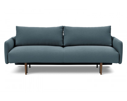 Innovation Living Frode Dark Styletto Sofa Bed Upholstered Arms - 573 Vivus Dusty Blue