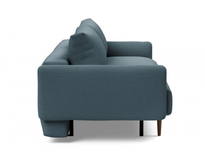 Innovation Living Frode Dark Styletto Sofa Bed Upholstered Arms - 573 Vivus Dusty Blue