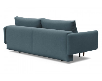 Innovation Living Frode Dark Styletto Sofa Bed Upholstered Arms - 573 Vivus Dusty Blue