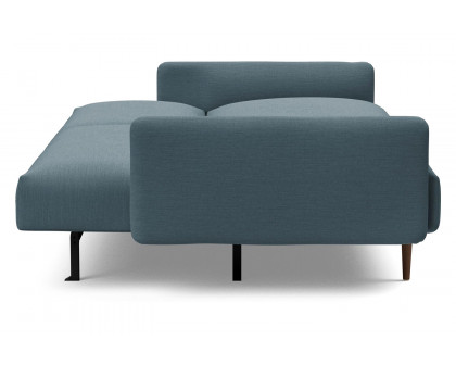 Innovation Living Frode Dark Styletto Sofa Bed Upholstered Arms - 573 Vivus Dusty Blue