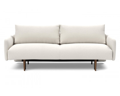 Innovation Living Frode Dark Styletto Sofa Bed Upholstered Arms - 574 Vivus Dusty Off White