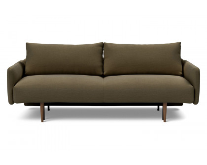 Innovation Living Frode Dark Styletto Sofa Bed Upholstered Arms - 575 Vivus Dusty Olive