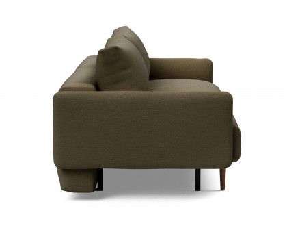 Innovation Living Frode Dark Styletto Sofa Bed Upholstered Arms - 575 Vivus Dusty Olive