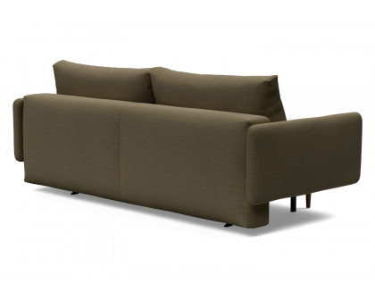 Innovation Living Frode Dark Styletto Sofa Bed Upholstered Arms - 575 Vivus Dusty Olive